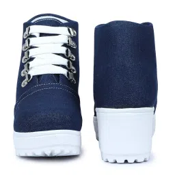 himquen Boot Denim Style Casual Outdoor High Heel Ankle for Women & Girls image 2