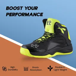 konex Slam Dunk Water Repellent Basketball Shoes for Indoor & Outdoor Court for Boys | High Ankle with Rubberized Outsole for Maximum Grip image 3