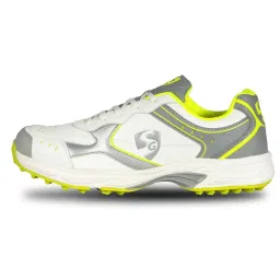 SG Armour Stud Cricket Shoes – White/Grey/Lime, Lightweight, Comfortable & Durable Studs for Professional Cricket image 1