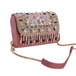 bagin enterprise Velvet SilK Stylish Unique Design Trendy Traditional Wedding Party Handheld Potli Bag For Women image 1