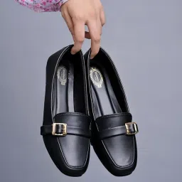 shoetopia Square Toe Buckle Detailed Bellies for Women & Girls image 3