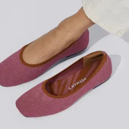 neeman's Metallic Square Flats for Women | Ballerinas & Slip On Casual Shoes| Comfortable & Flexiable image 2