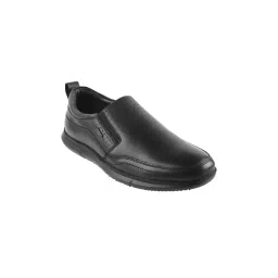 metro Men Leather Perforated Slip-On Formal Shoes image 1