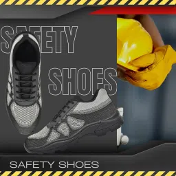 ratanic Mesh Steel Toe Industrial Safety Shoes for Man/Safety Shoes for Men Light Weight Construction, Outdoor 06 UK/India image 2