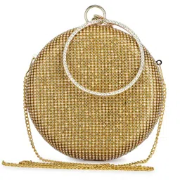 tooba Women Handicraft Beautiful Round Box Clutch Bag Purse for Bridal, Casual, Wedding Bag for Women & Girls image 2