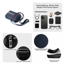 elmira Sling bag for men - 11 inchs Polyester Crossbody Side Bag for Tablet and daily use, Water-Resistant image 5