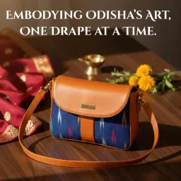 suchen Sling Bags | Sling Bag for Women | Crossbody Bags for Women | Lightweight |Durable |Handmade Vegan Leather with Sambalpuri Ikat| Design for Travel & Office image 1