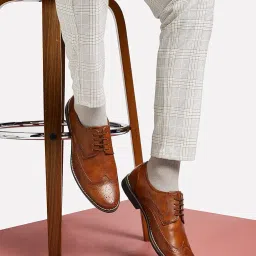 centrino Men's Formal Shoes | Lace-up Oxford Shoe with Solid Design | Stylish Design with Comfortable Fit| Provide Comfort & Stylish (1421) image 4