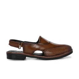 rising wolf Men's Ethnic Synthetic Leather Peshawari Slip On Shoes for Wedding|Party|Occasions|Fashion|Stylish|Outdoor|Lightweight|Shoes with Airmix Sole image 5