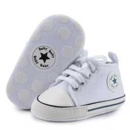 neska moda 6 to 12 Months Baby Boys & Girls Canvas Shoes,Infant Non Slip Sole Lace Closure Booties-BT4564 image 3