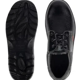 karam FS02 Black Leather Safety Shoes for Men | Single Density with Steel Toe | Antistatic, Antislip, Oil & Heat Resistant image 3