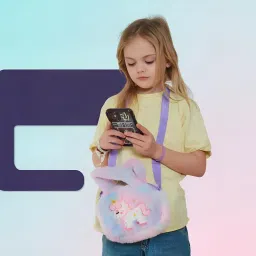 syga Girls Cute Unicorn Plush Shoulder Bag for Girls Soft Fluffy Bag with Adjustable Strap image 3