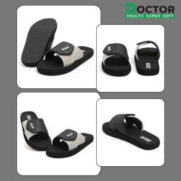 doctor health super soft Orthopedic Slippers for Men | Diabetic Comfort Slides with Velcro Strap | Everyday Wear Slides for Men image 3