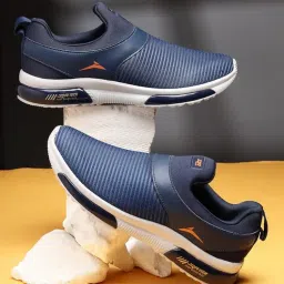 jqr Minerva Men's Casual Sports Shoes Mesh Upper Slip on Design Soft Cushioned Memory Foam Insole Extra Grip Anti Skid Comfortable Lightweight Durable for Gym, Walking, Jogging & Everyday image 1