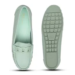 bata comfit Bata Women's Loafers – Stylish & Comfortable Slip-On Flats for Everyday Casual and Office Wear Green image 3