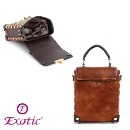 exotic Premium® Embroidered Mini Handbag with Flap Closure Unique Style Locking System Sling/Hand Bag | Mini Bag | Shoulder and Crossbody Bag image 4