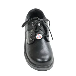 acme Safety Shoe S.T. PU Double Density - Low Ankle - Plain Black Apollo Leather -Orion image 3