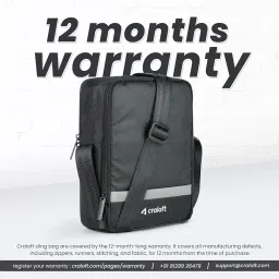 CRALOFT Premium Sling Bag for Men and Women, Small Passport Travel Bag with Water-resistant, and Small Sling Bag (Black) image 5