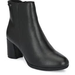 delize Off White and Grey Women, Reptile Print Leather, mid Heel Plain Ankle Boots image 1