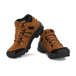 k c fashion Men's High-Top Hiking Boot, Rugged Outdoor Trekking Shoes with Rubber Sole, Durable Lace-up Shoes | Fashionable Winter Hiking Footwear image 2