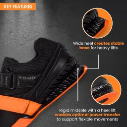 rxn Hercules Weightlifting Shoes for Men and Women - Weight Lifting Shoes for Powerlifting, Deadlifting & Crossfit - Strap and Lace-Up Gym Shoes - Non-Slip Olympic Lifting Shoes image 1