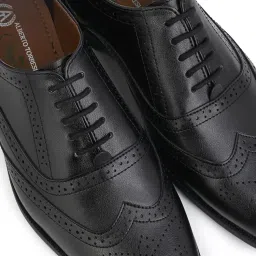 alberto torresi Hungary Series 595 Black Formal Wingtip Shoes image 3