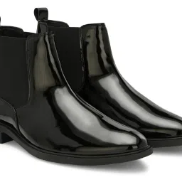 afrojack Men's Chelsea Boots | High Ankle Slip On Synthetic Patent image 2