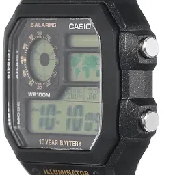 casio Youth Series Digital Black Dial Men's Watch - AE-1200WH-1BVDF(D098) image 1