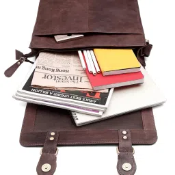 wildhorn Genuine Leather Sling Messenger Bag | Stylish, Functional & Spacious | Buckle Closure | Adjustable Strap | 1-Year Warranty image 4