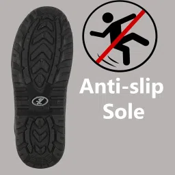 elecant Lace-up Steel Toe, PVC Sole and Rexine Upper Black Safety Shoes for Construction, Factory and Industrial Work||Safety Shoes for Men image 3