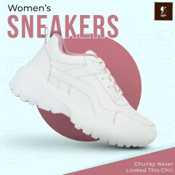 stanphord Womens Rose Solid Chunky Sneakers |Anti Slippery Outsole | Trendy Footwear | Casual Shoes | Perfect for Outdoor, Running, Walking image 1