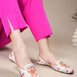 jm looks Women's Handcrafted Embellished Jutti | Traditional & Stylish Ethnic Footwear | Comfortable & Festive for Women image 4