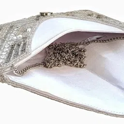 duchess Women's Hand Embroidered Envelope Clutch -Bridal Ethnic Traditional Casual Purse/Clutch/Handbag (23 L x 2.5 W x 13H cm) image 3