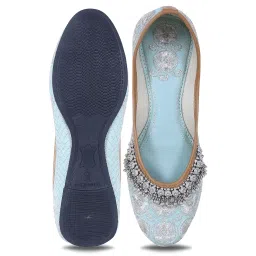 indiestride Women Rajasthani Embroidered with Payal Punjabi Mojaris Jutti’s Juti’s Shoe image 3