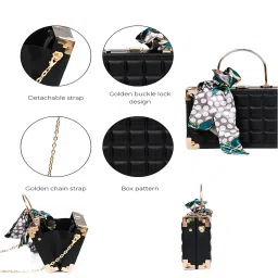inovera (label) Evening Hand Clutches for Women, Girls, Ladies - Stylish Party Wedding Hand Clutch with Handle and Chain Strap image 3