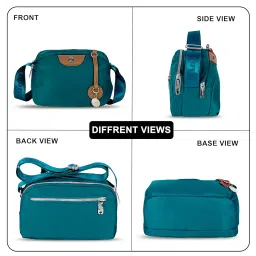 storite Women's Stylish Small Nylon Lightweight Sling Crossbody Shoulder Bag, Portable Ladies Purse with Adjustable Single Strap (23cm x 14.5cm x 8.5cm, PeacockBlue) image 5