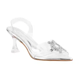 tryme Transparent Spool Heel Sandal Comfortable Heel Stiletto Heel Pump Shoes for Women & Girls image 5