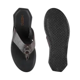 metro Men Leather Chappals (16-9444) image 5