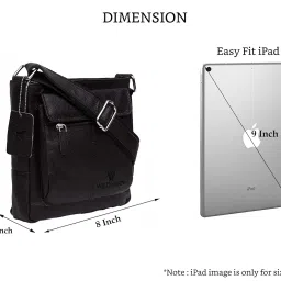 wildhorn Genuine Leather Sling Bag for Men | Durable, Portable & Stylish | Zipper Closure | Front Zip Pocket | 1-Year Warranty image 2