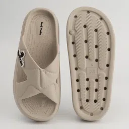 nostrain Women's Waterproof Cross Strap Sandals | Cushioned Soft Sole | Non-Slip EVA Slip-On Sandals image 1