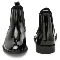 afrojack Men's Chelsea Boots | High Ankle Slip On Synthetic Patent image 4