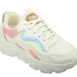 irsoe Comfortable and Latest Casuals Shoes|Sports Shoes Athletic |Walking Shoes for Girls (Cream) image 2