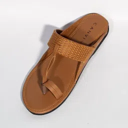 canvi - take change to make change CANVI Stylish | Fancy | Comfortable Kolhapuri Chappal Sandal Slipper for Men Stylish Faux Leather Men's Kolhapuri Slippers Thong Sandals for Men Stylish & Comfortable image 1