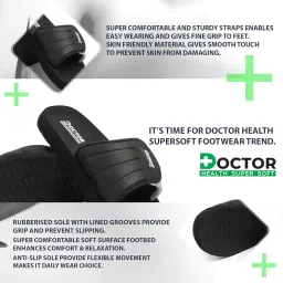 doctor health super soft Orthopedic Slippers for Men | Diabetic Comfort Slides with Velcro Strap | Everyday Wear Slides for Men image 5