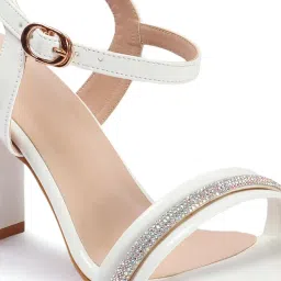 carlton london Women Stylish Sandal Having Buckle with Block Heels, Square Toe for Party image 4