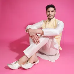 royal khwaab Men's Wedding Juttis/Punjabi Jutti & Sherwani Juti, Pure Traditional & Stylish Ethnic Mojaris/Wedding Shoes 100% Comfortable & Handcrafted (RK-B11) image 1