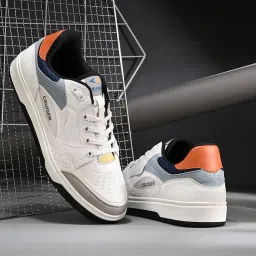 cruiser White Sneaker for Men | Lightweight & Comfortable | Stylish Lace-Up Casual Footwear with Cushioned Insole |Classic Canvas Sneakers for Effortless Style | Perfect for Versatile Outfits (2632) image 3