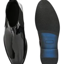 afrojack Men's Chelsea Boots | High Ankle Slip On Synthetic Patent image 5