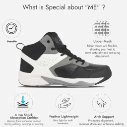 fausto Men High Top Colorblocked Chunky Classic Lace Up Sneakers|Breathable Basketball Shoes with Memory Cushion|Anti Skid Comfort Grip Sole image 3