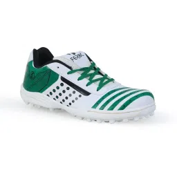 FEROC Turbo White Green Cricket Shoes image 1